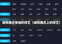 戚薇最近参加的综艺（戚薇最近上的综艺）