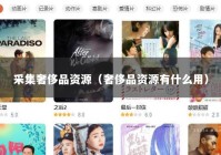 采集奢侈品资源（奢侈品资源有什么用）