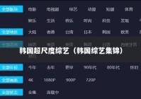 韩国超尺度综艺（韩国综艺集锦）