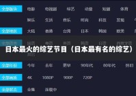 日本最火的综艺节目（日本最有名的综艺）