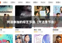 何洁参加的综艺节目（何洁录节目）