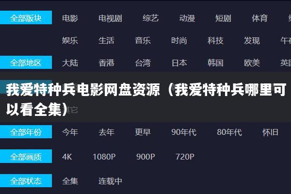 我爱特种兵电影网盘资源(我爱特种兵哪里可以看全集)