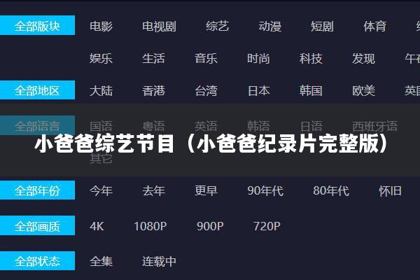 小爸爸综艺节目(小爸爸纪录片完整版)